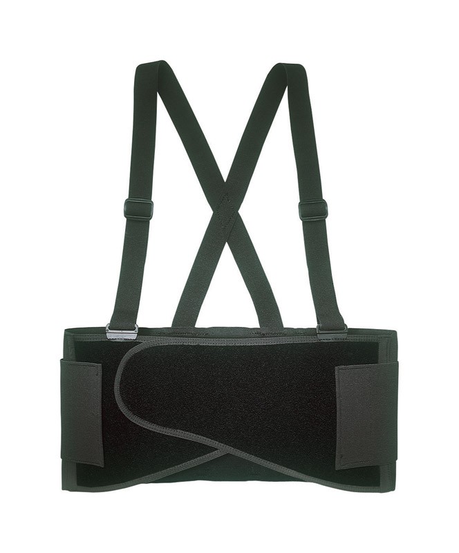 CLC 32-38in Elastic Support Belt with Suspenders Back Support Belt Black M