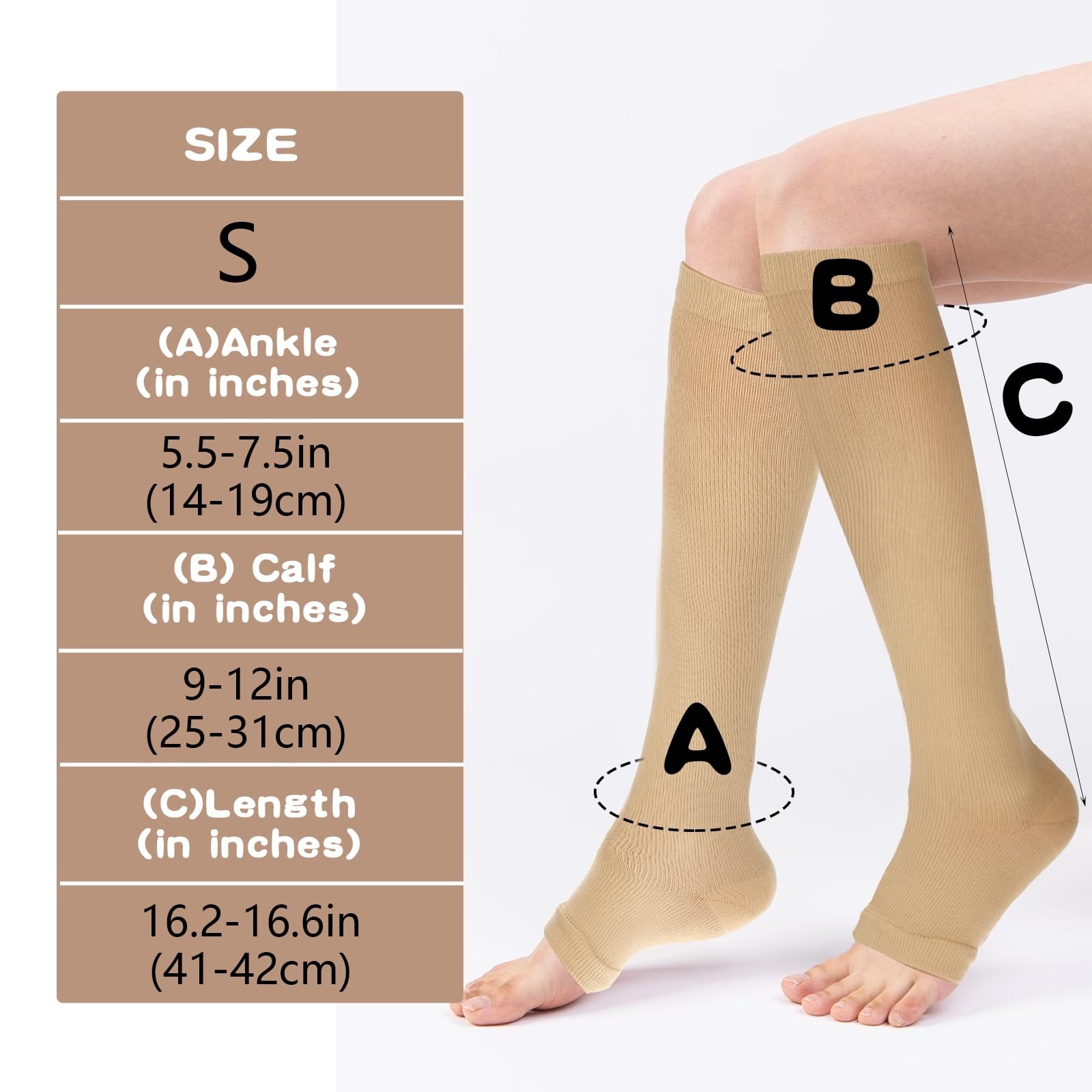Dimeho Open Toe Compression Socks for Women & Men, 2 Pairs Toeless Compressio…