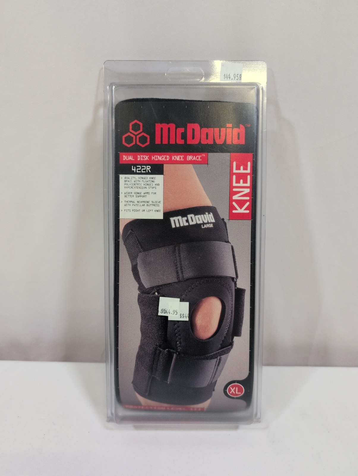 McDavid Dual Disk Hinged Knee Brace 422R Size XL Protection Level III Black