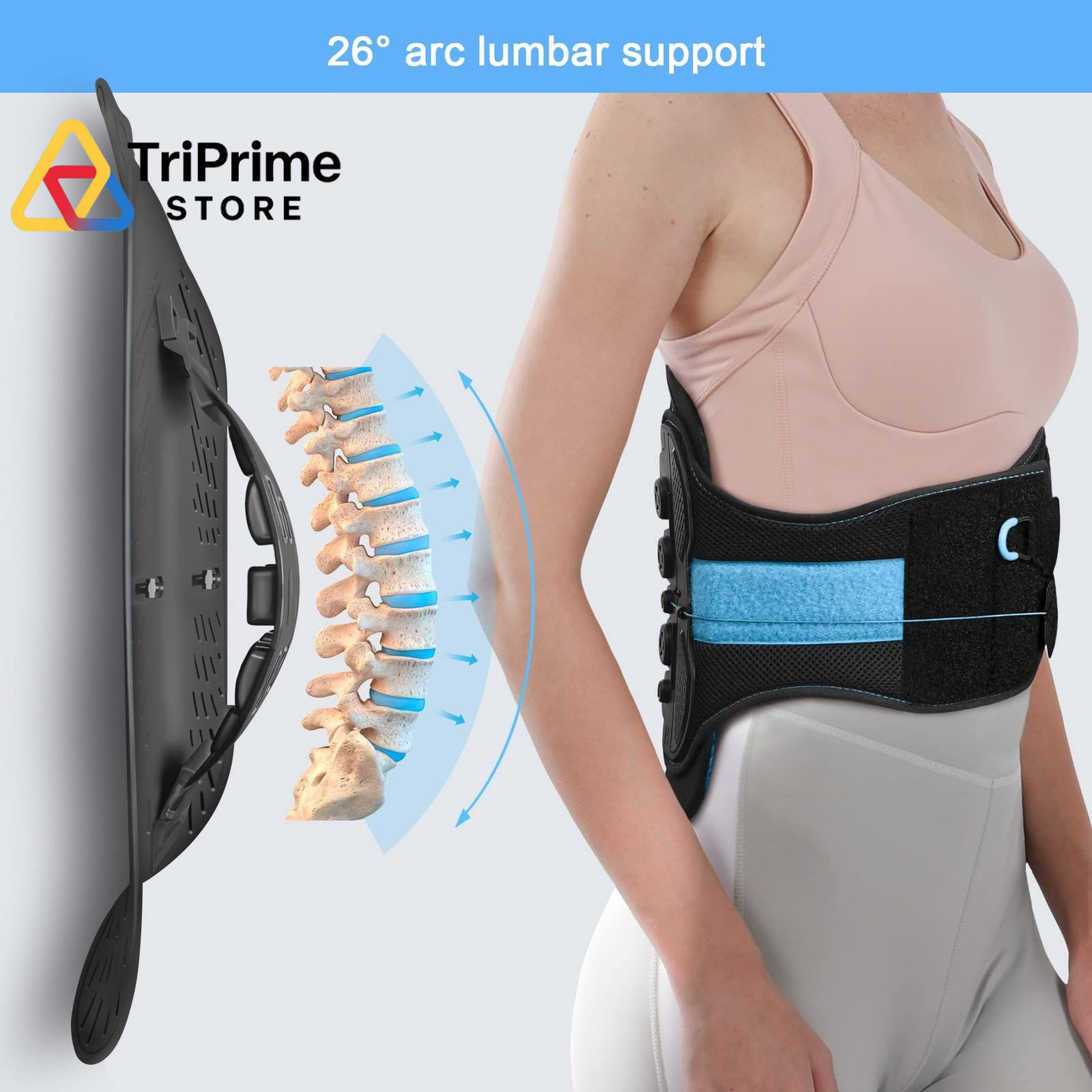 Back Brace with Maximum Decompression Plate & Adjustable (S/M fit belly 23.5″-33