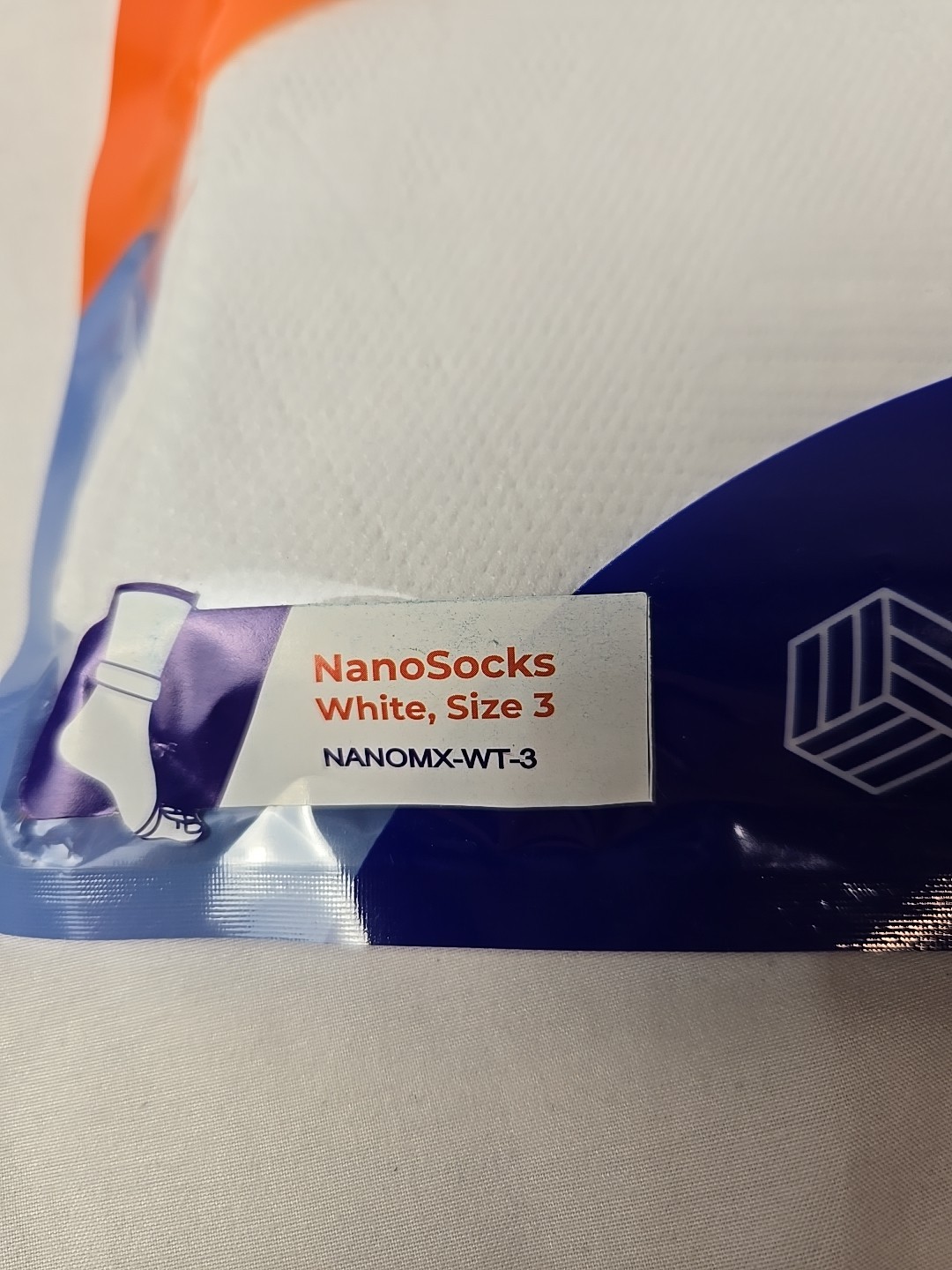 Nanosocks Socks 3D Nano-Weave Technology Nanomx-WT-3 White Size 3 NEW