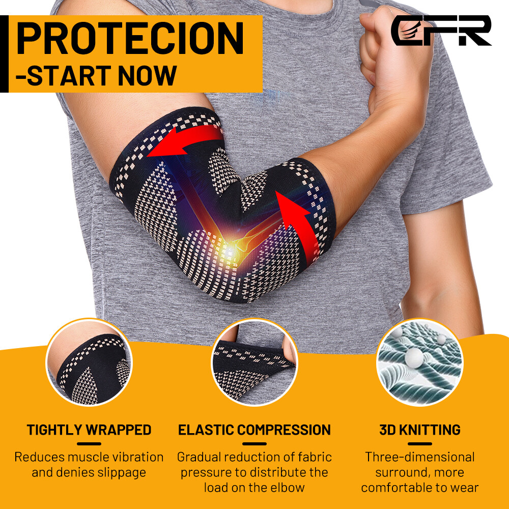 Copper Tennis Elbow Pad Brace Support Compression Sleeve Arthritis Arm Pain Wrap