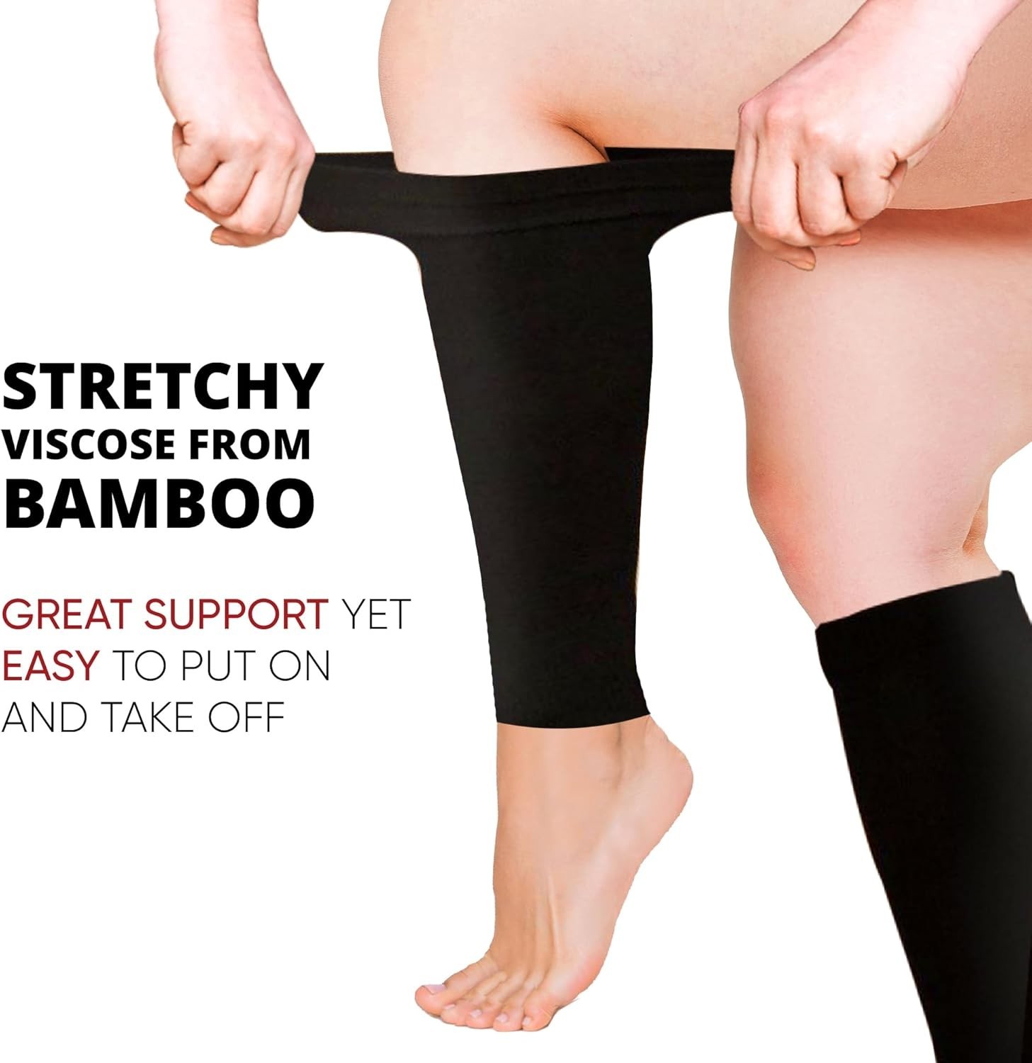 Plus Size Calf Compression Sleeve for Women & Men, Viscose from Bamboo Extra …