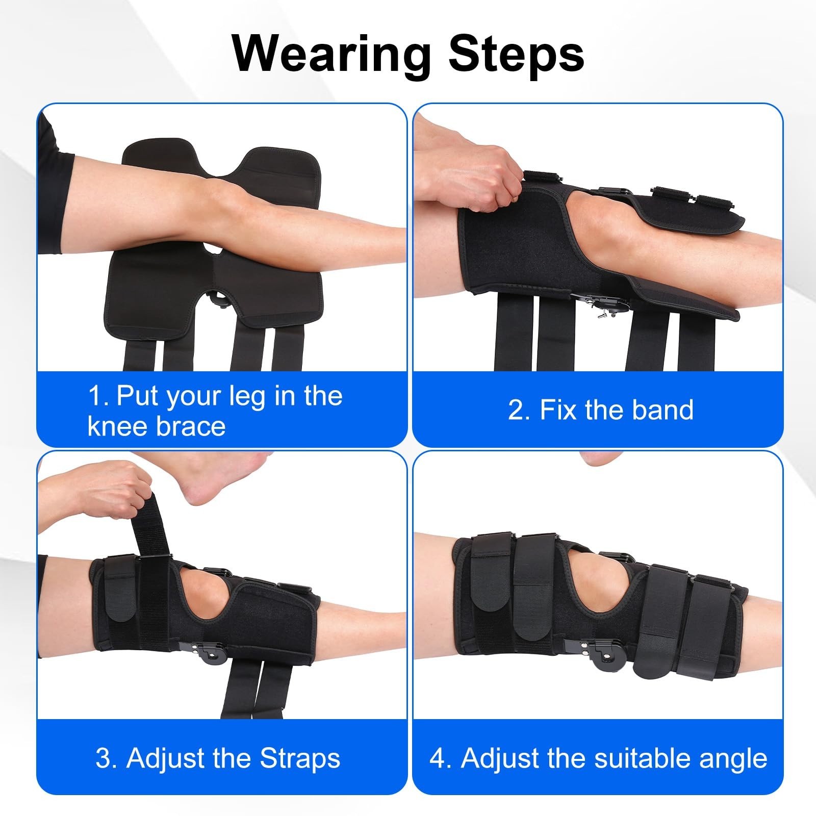 Hinged ROM Knee Brace with Stabilizers – Post Op Immobilizer for Arthritis & ACL