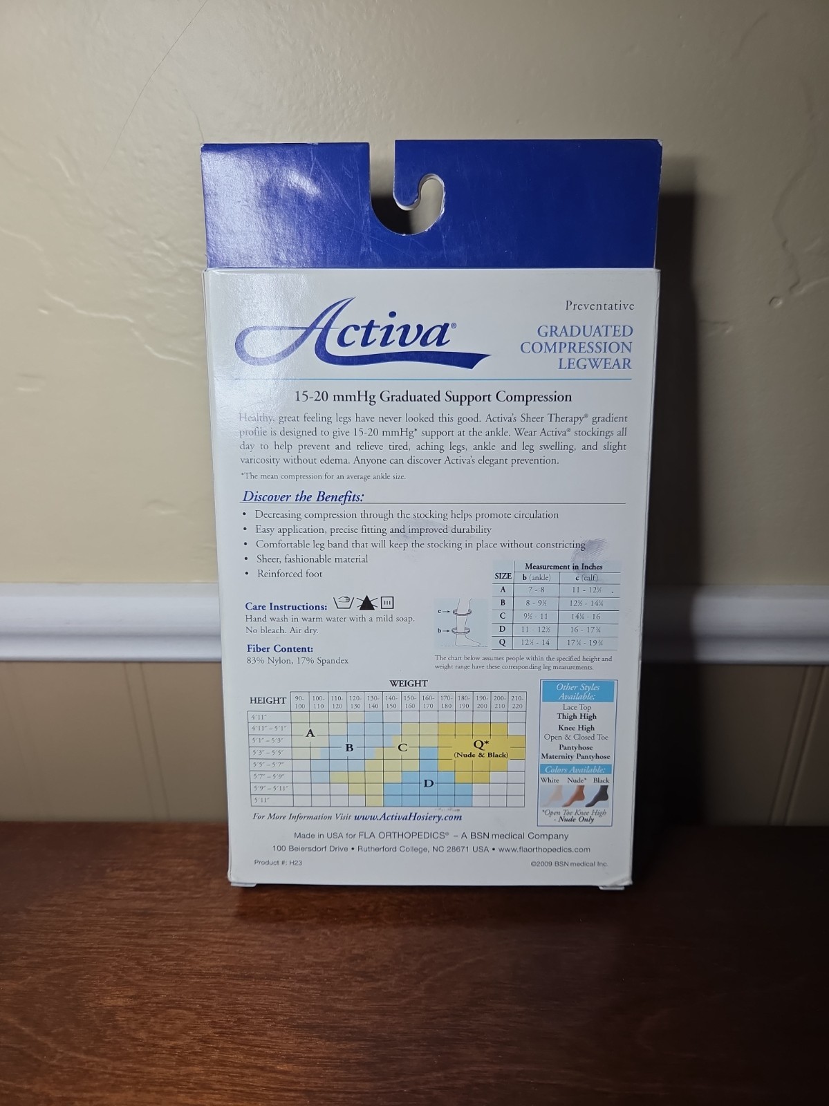 Activa Sheer Therapy Knee High Socks Black Size A Support Compression 15-20 mmHg
