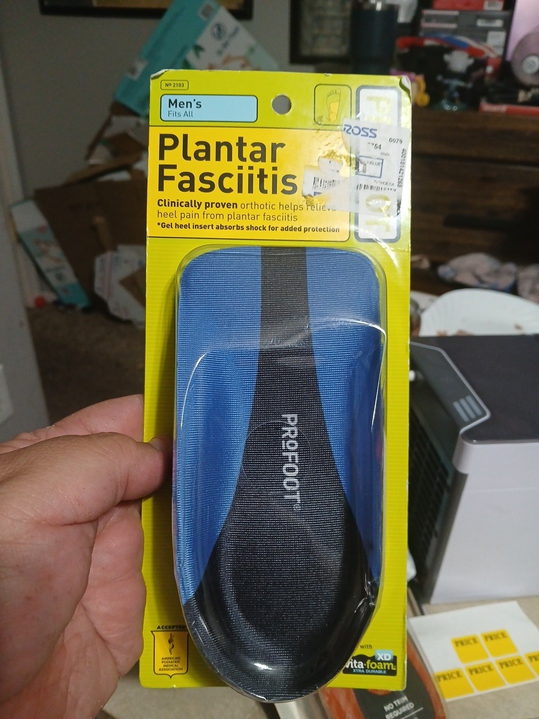 PROFOOT Plantar Fasciitis Orthotics, Men’s 8-13, 1 Pair