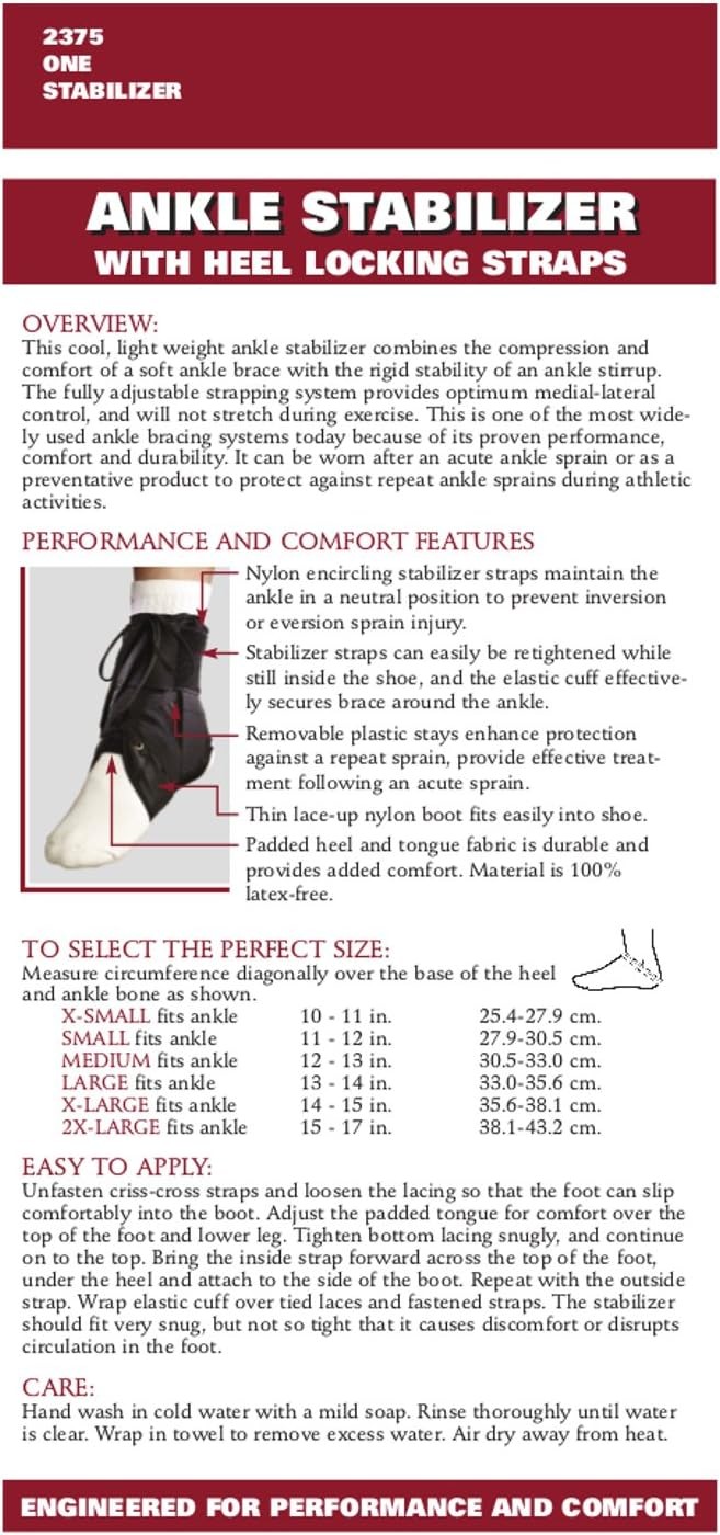 OTC Ankle Stabilizer With Heel Locking Straps (Black) 2X-Large – 2375-2XL