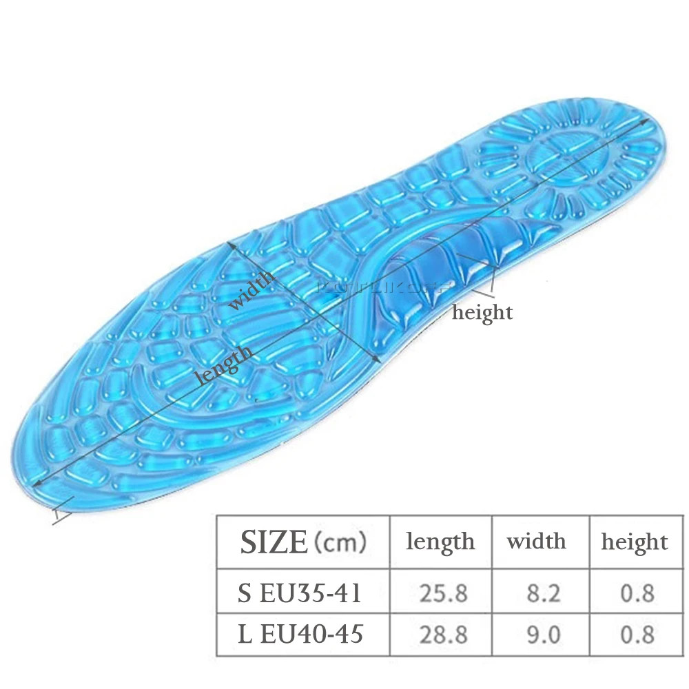 Soft Shock Absorption Gel Insoles Cushion Running Walking Comfortable