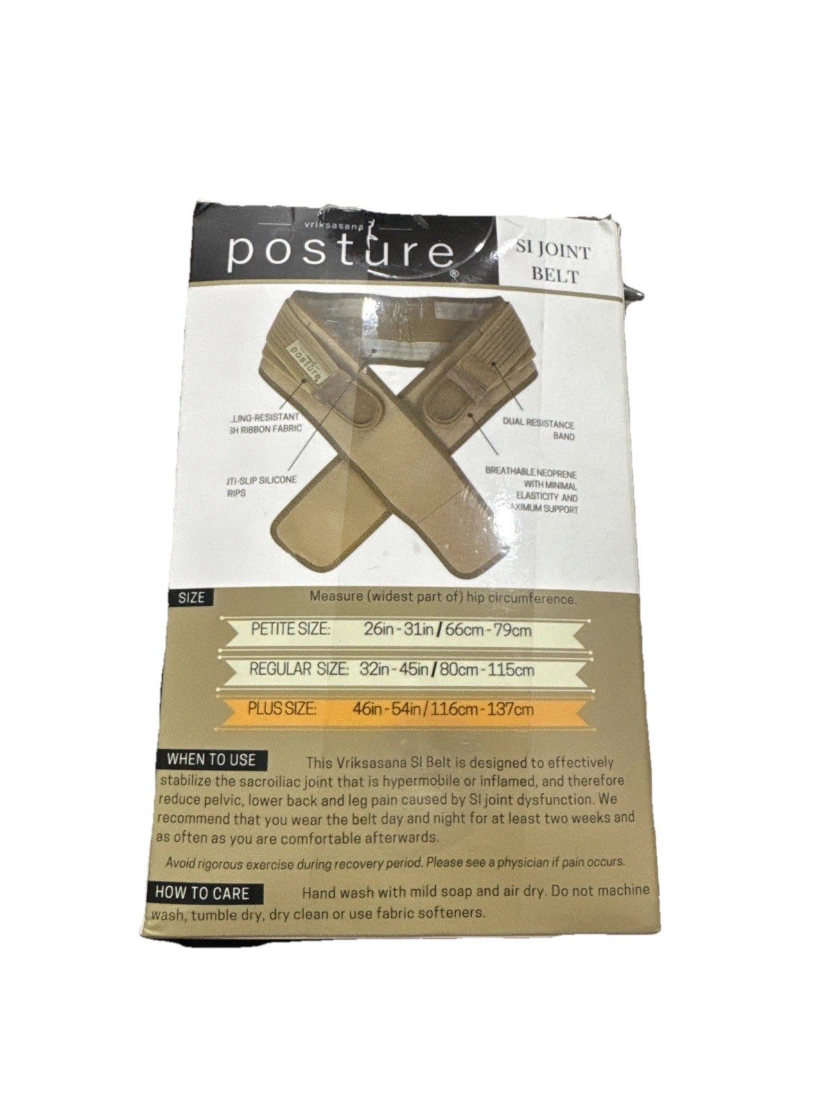 Vriksasana Posture Sacroiliac SI Joint Belt Plus Size Nude Pain Relief Support