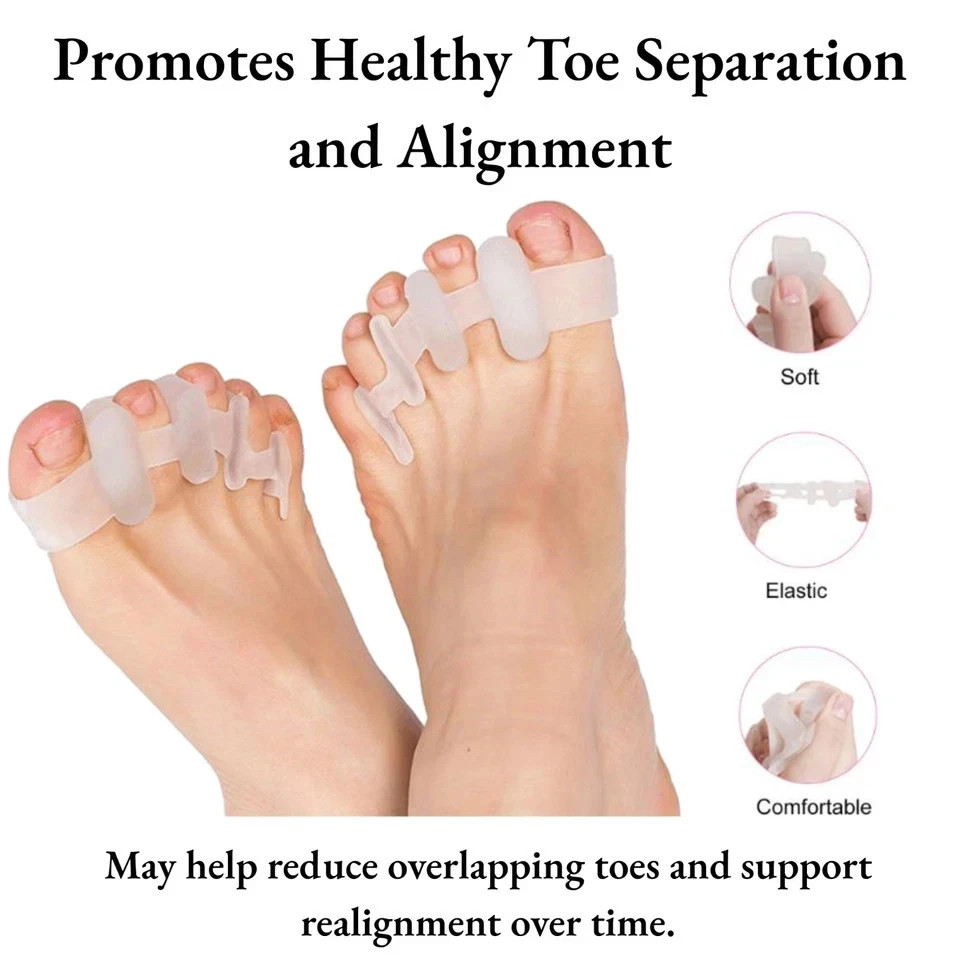 1 Pair Silicone Gel Toe Separators Straighteners Bunion Hammer Toe Correctors