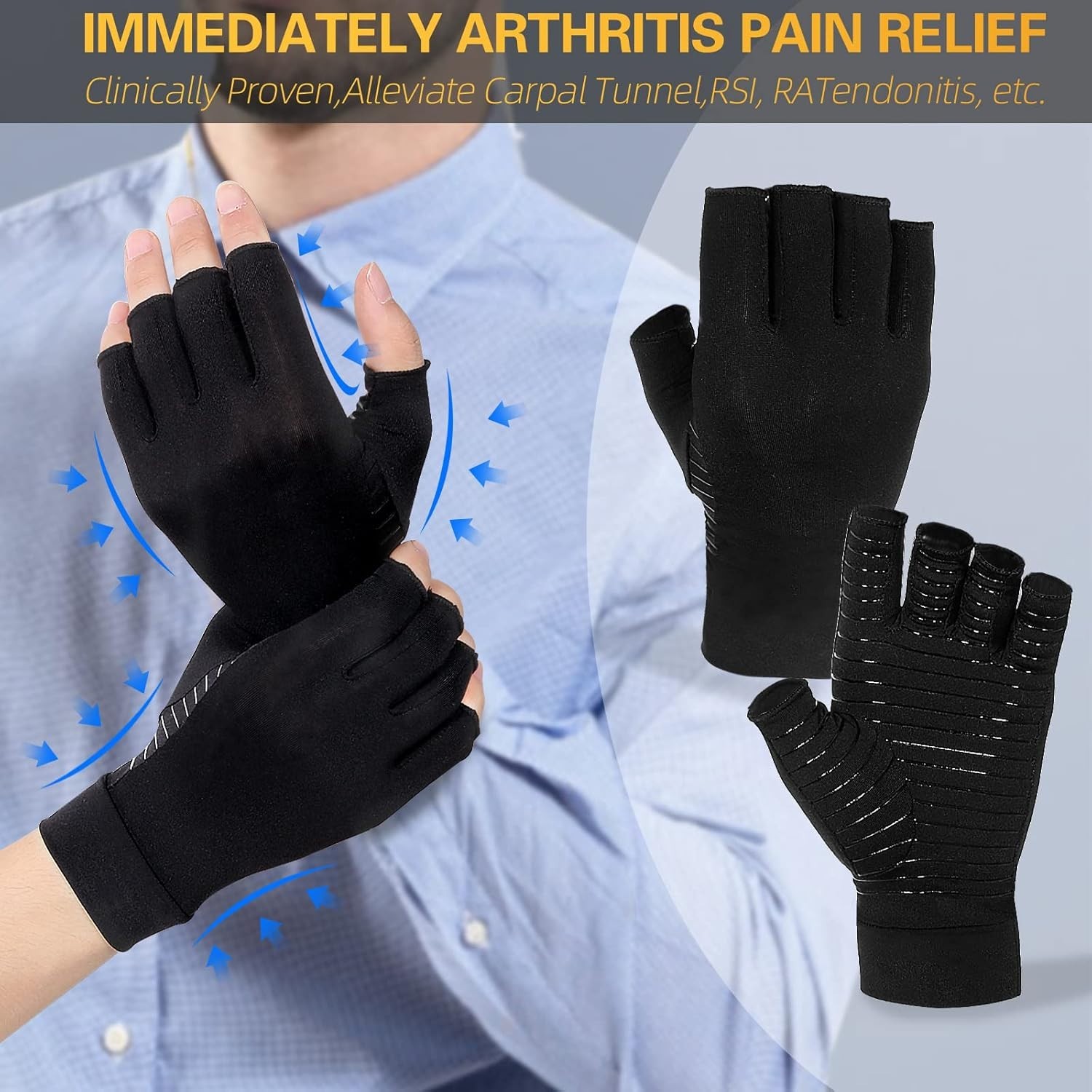 Hand Compression Gloves for Swelling, Neuropathy, Arthritis Gloves for Women for