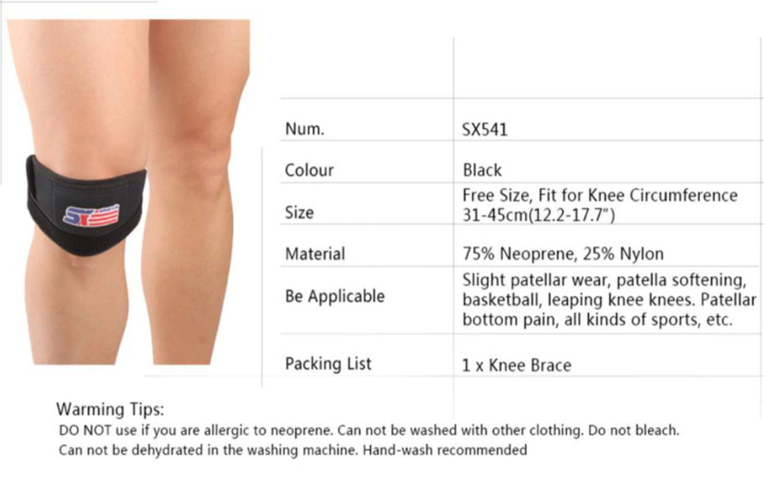 Fully Adjustable and Breathable Strap Patella Knee Tendon Support New