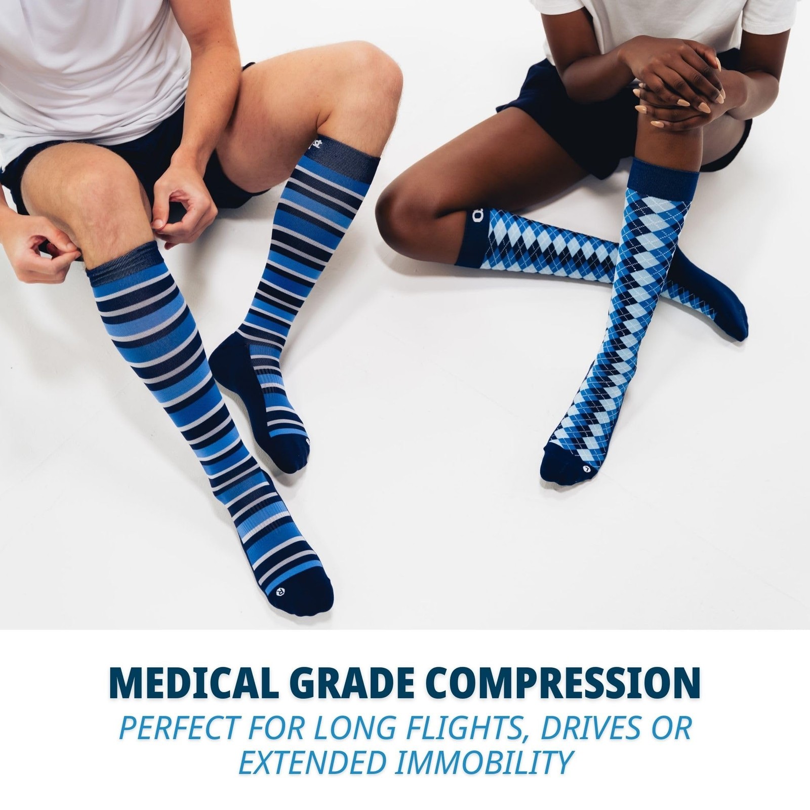 OS1st Wellness Compression Socks for circulation, swelling, Small, Natural