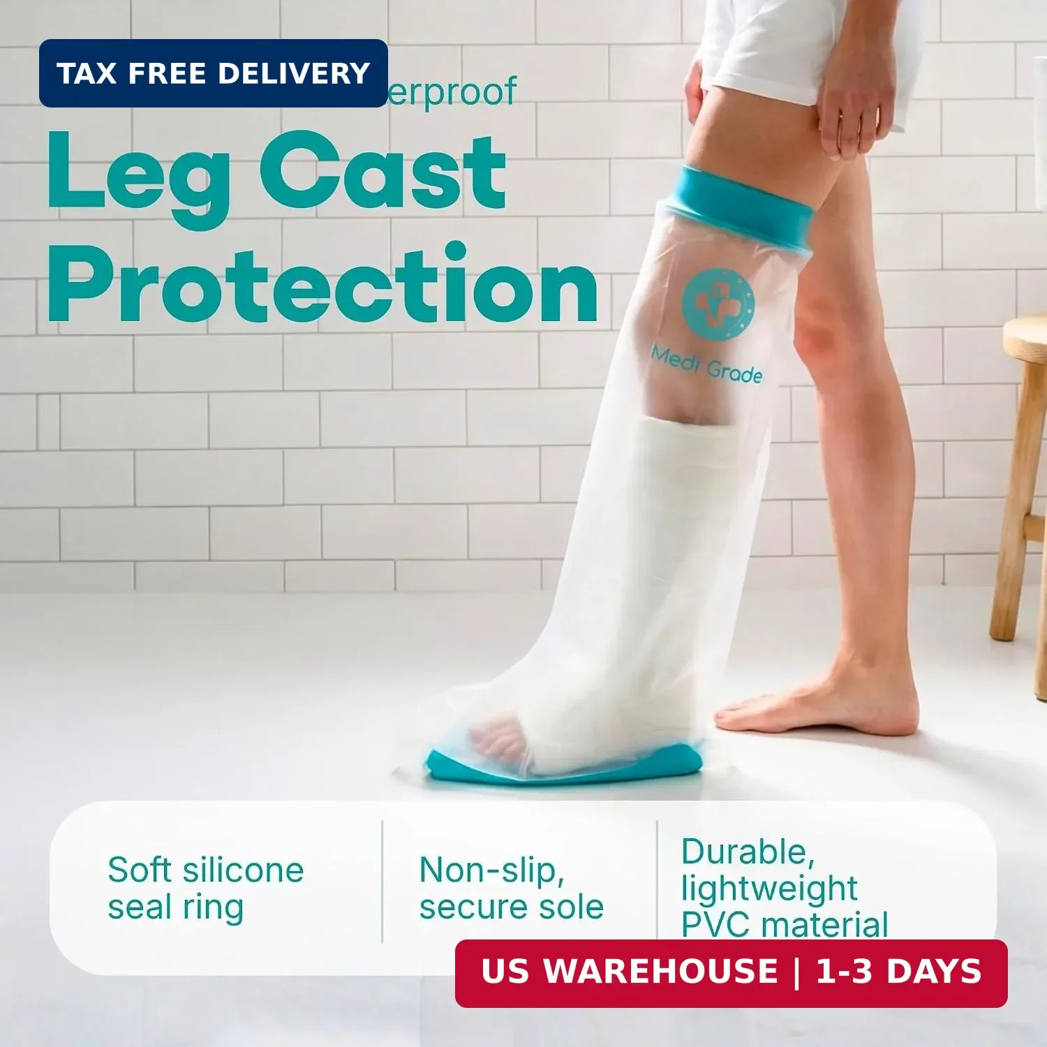 Waterproof Cast Covers for Shower Leg | Cover for Showering after Surgery Protec
