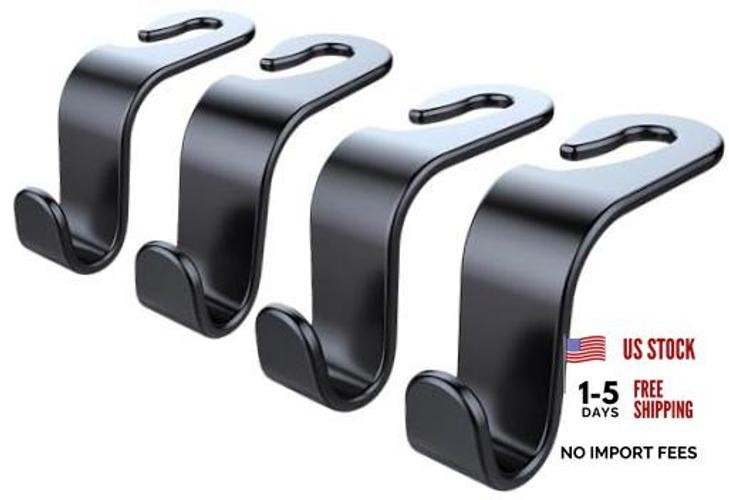 Car Headrest Hooks for Purses and Bags Set of 4 Automotive Seat Back
