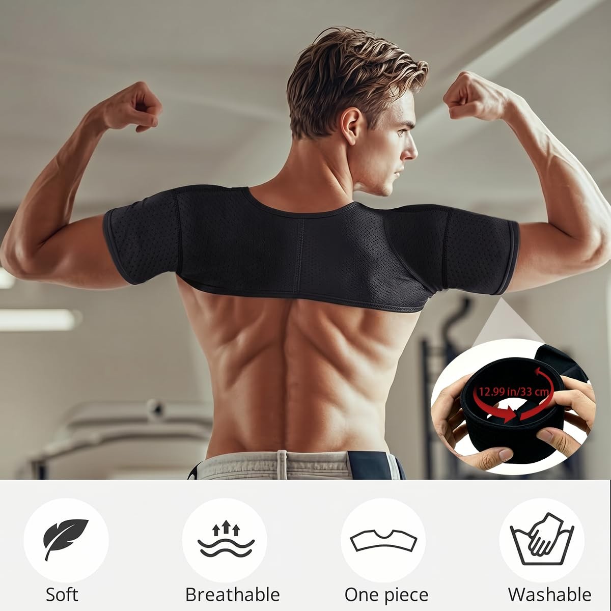Double Shoulder Brace,Concealed Brace for Medium, black