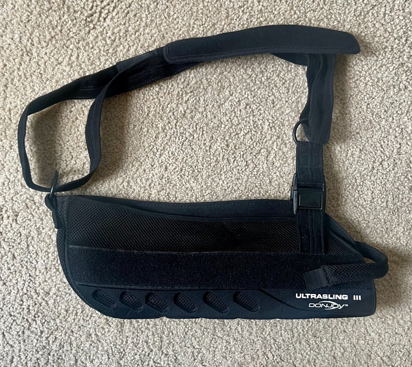 Donjoy Ultrasling III Black Adjustable Arm Sling – No Pillow Adult Size Large L