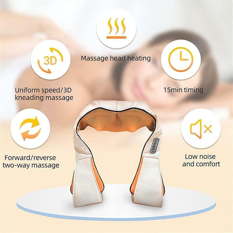 U Shape Electrical Shiatsu Back Neck Shoulder Body Massager Infrared Heated 4D K
