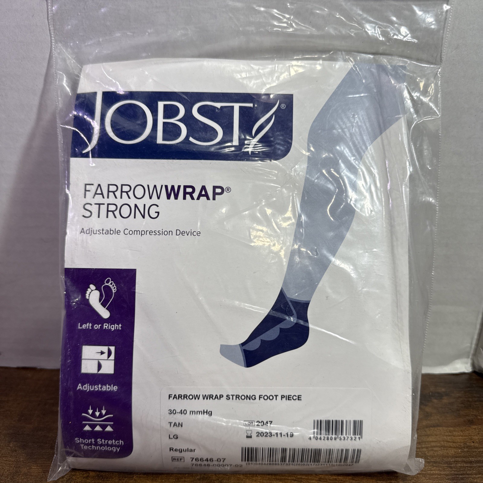 Jobst FarrowWrap Strong Footpiece Long LARGE ADJUSTABLE BRAND NEW