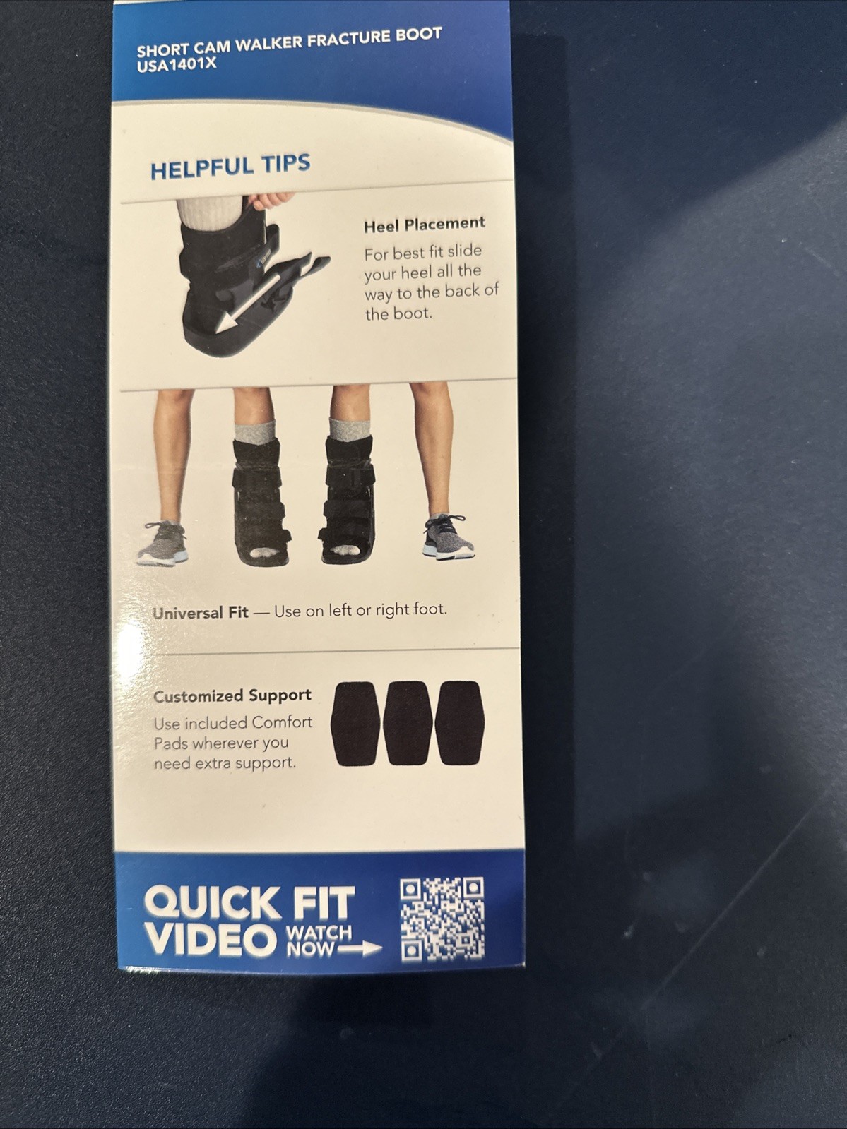 United Ortho USA14015 Short Cam Walker Fracture Boot, Medium, Black