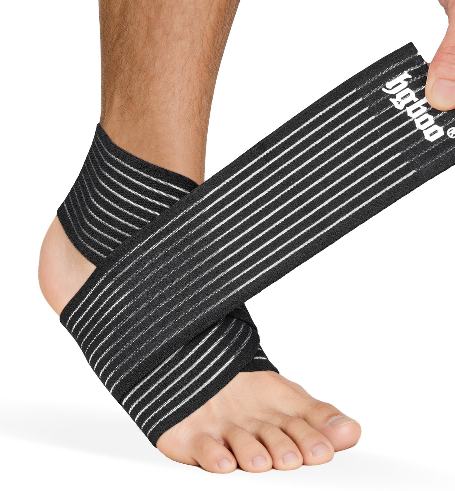 2 PCS Black Ankle Brace Adjustable Compression Support Wrap Plantar Fasciitis
