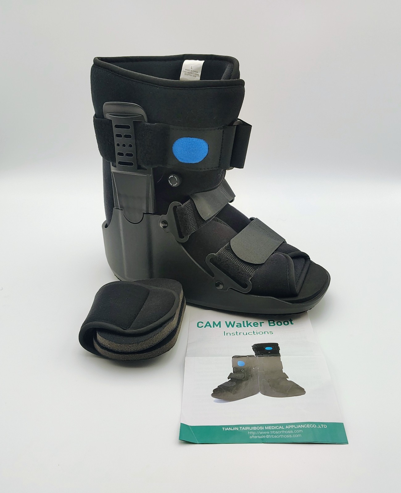 Air Walker Ortho Boot | Short Walking Protective Boot | Size LG | Black