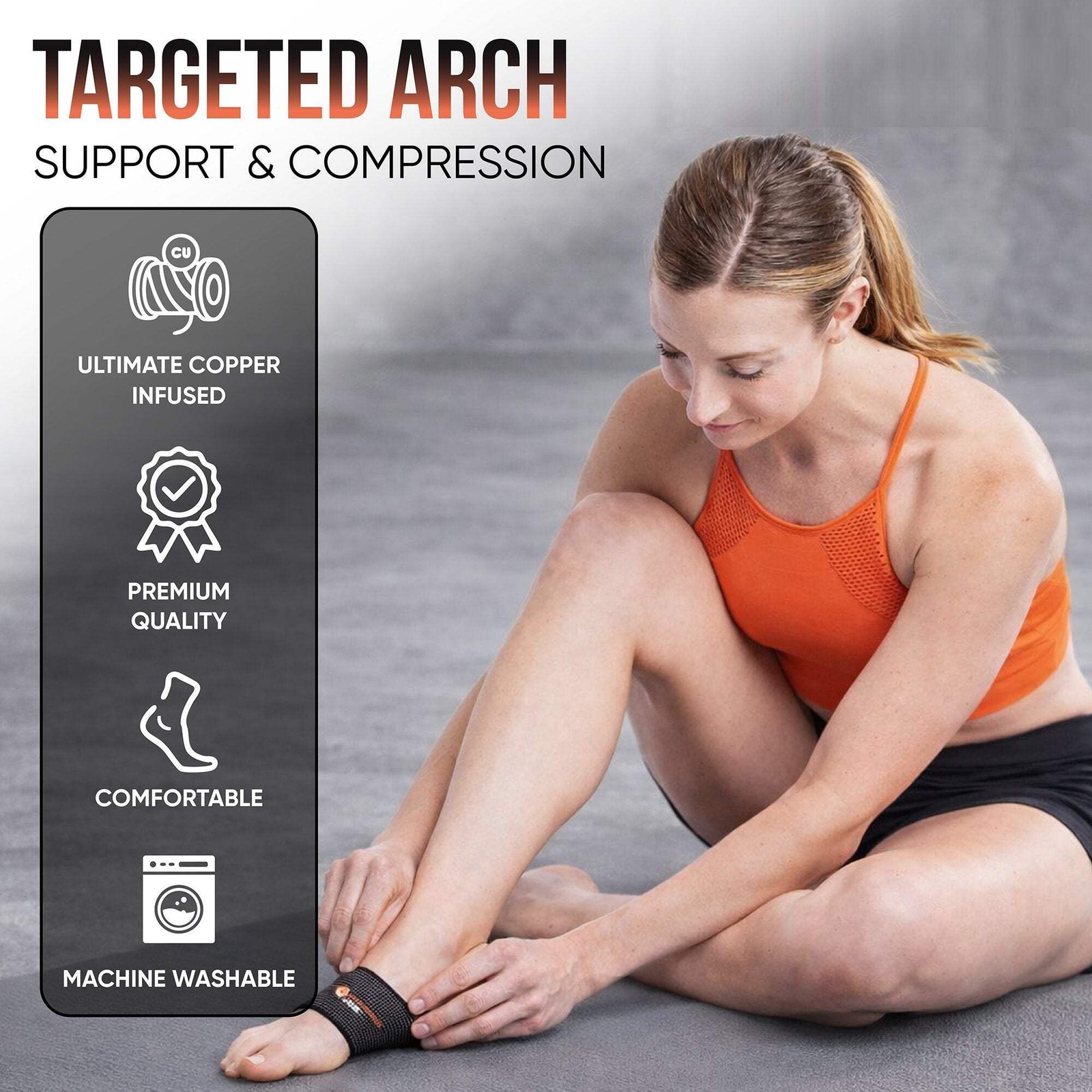 Copper Joe Arch Support Sleeves Copper Plantar Fasciitis Heel Pain Men Women