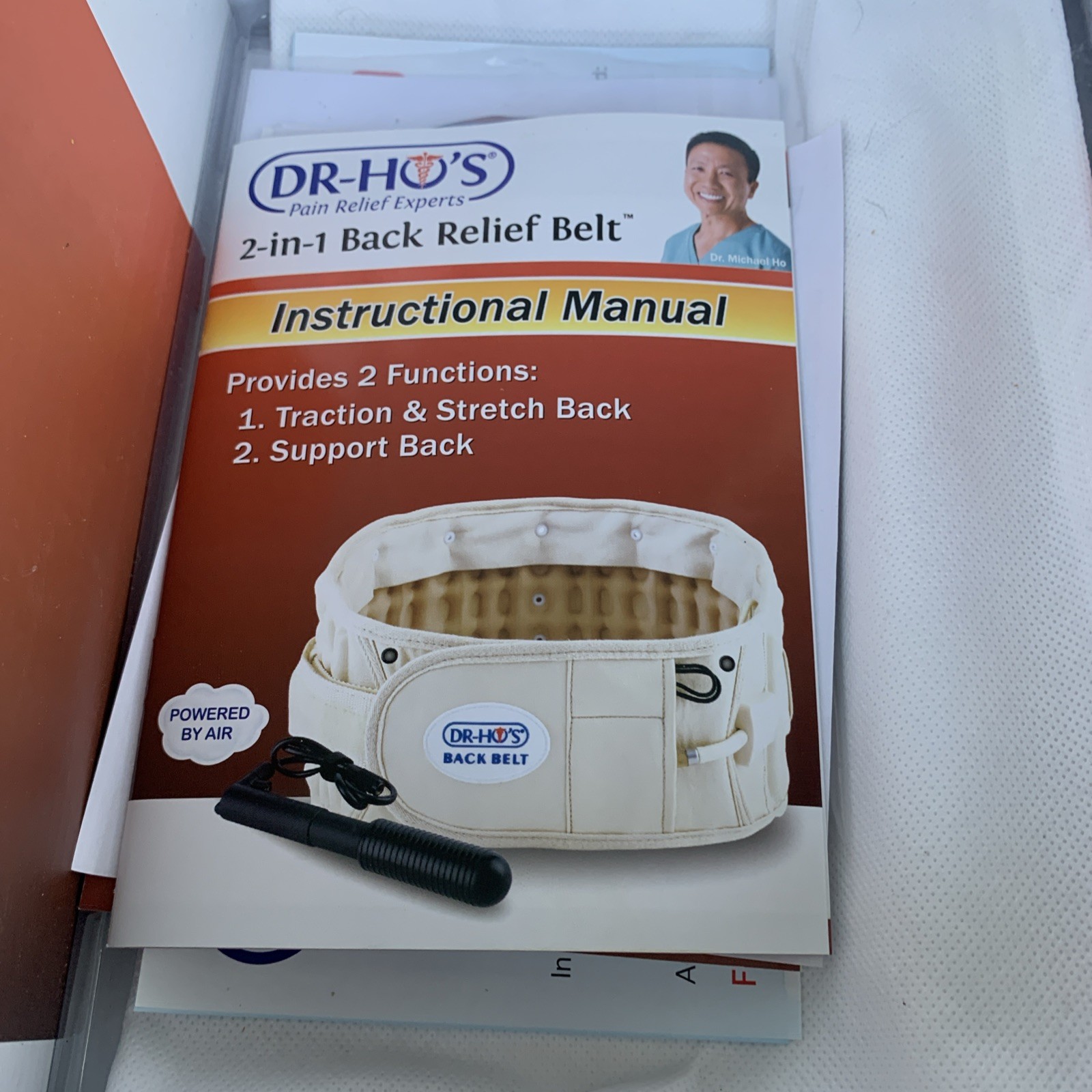 DR-HO’S 2-in-1 Decompression Belt Lower Back Pain Relief Sz B 42-55” New Open
