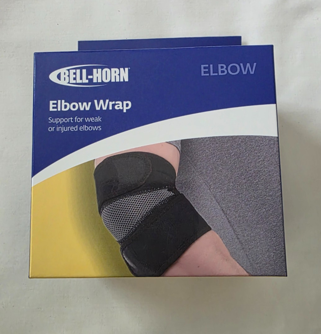 NEW Bell-Horn Universal Elbow Wrap in Black-SUPPORT FOR WEAK OR INJURED ELBOWS