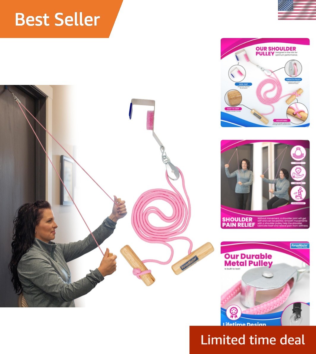 Pink Econo Ranger Shoulder Pulley with Metal Bracket – Mobility Aid for Recovery