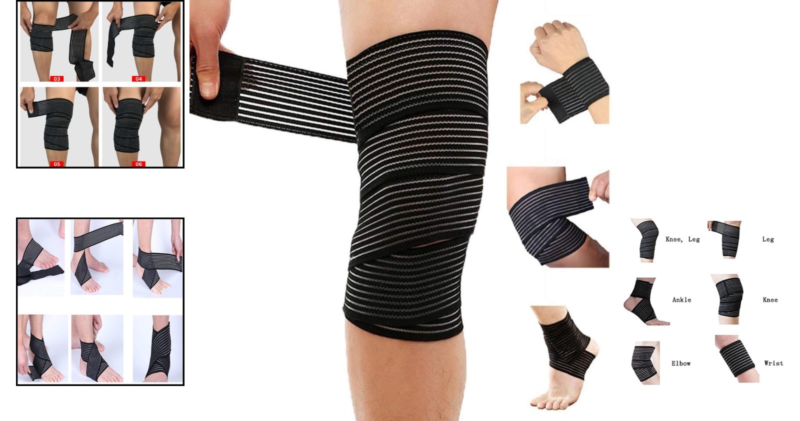 Breathable Elastic Knee Support Wrap – Effective for Plantar Fasciitis & Sports
