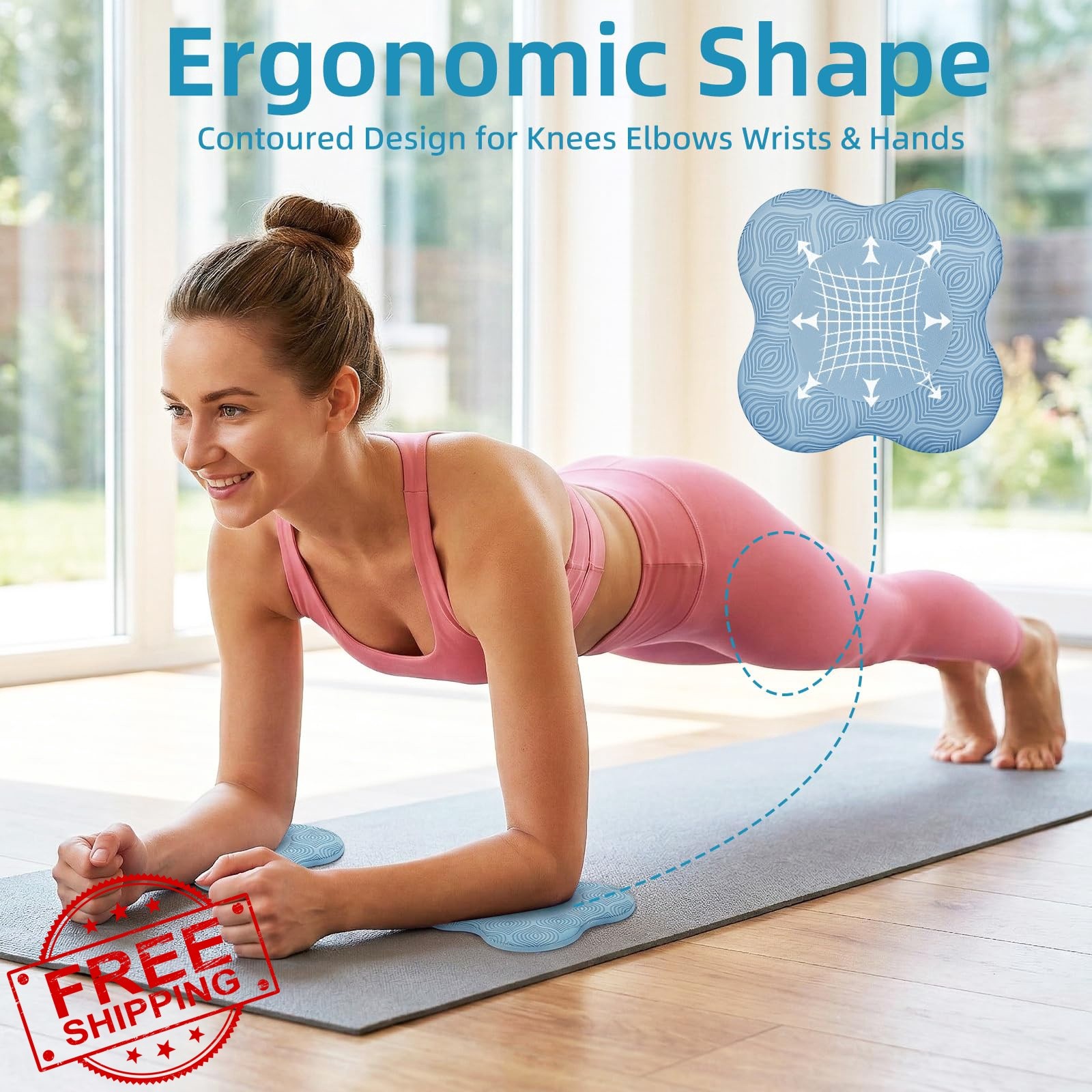 CarryEpic Blue yoga knee pads set of 2