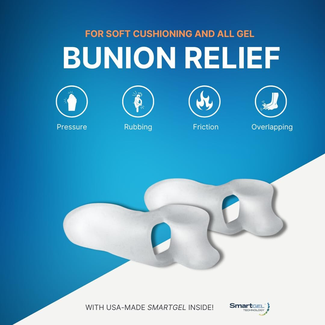 4 Pcs Gel Big Toe Bunion Guards Toe Spreaders Pain Relief Crooked Overlapping