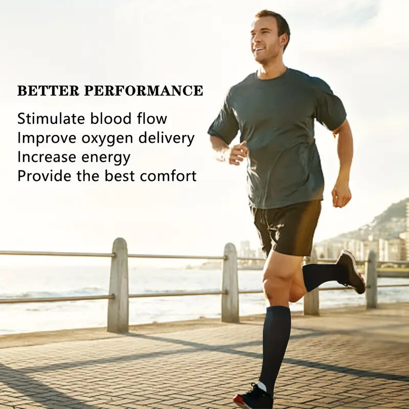 Men Zippered Compression Socks Closed Toe 20-30mmHg with Zipper Safe Protection