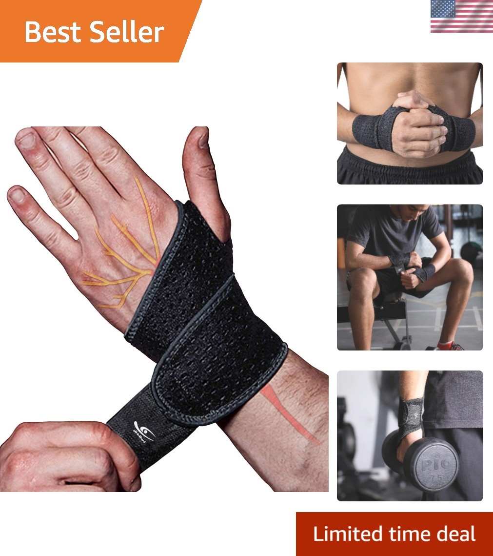 2-Pack Adjustable Neoprene Wrist Supports – Ideal for Weightlifting & Tendonitis