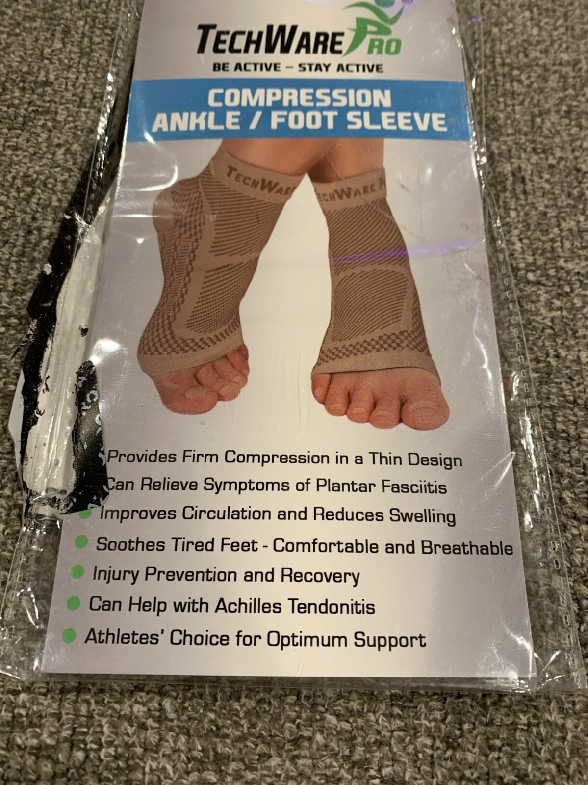 TechWare Pro Compression Ankle / Foot Sleeve S/M 1 Pair