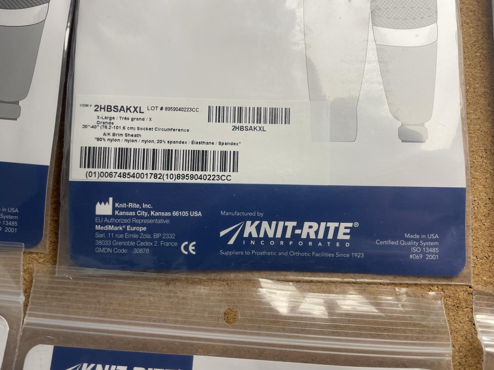Knit-rite 2HBSAKXL A/K BRIM SHEATH, Set Of 6. Nylon Prosthetic Sheath