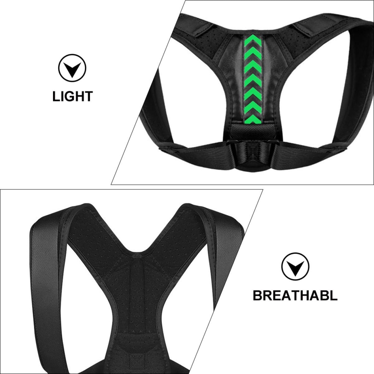 Adjustable Back Posture Corrector Strap for Men Women Upper Back Brace with S…
