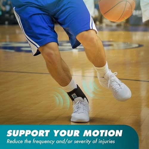 Ankle Brace Lace Up Stabilizer Sprain Support Black Nylon Figure 8 Straps Fits