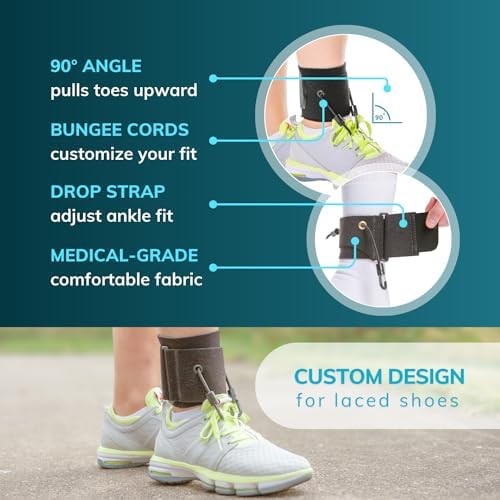 BraceAbility AFO Foot Drop Brace – Adjustable Soft Ankle Foot Orthosis Drop Foot