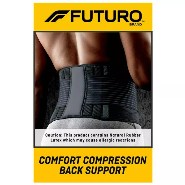 FUTURO Comfort Compression Back Support, Adjustable Deluxe Back Brace – 1pk