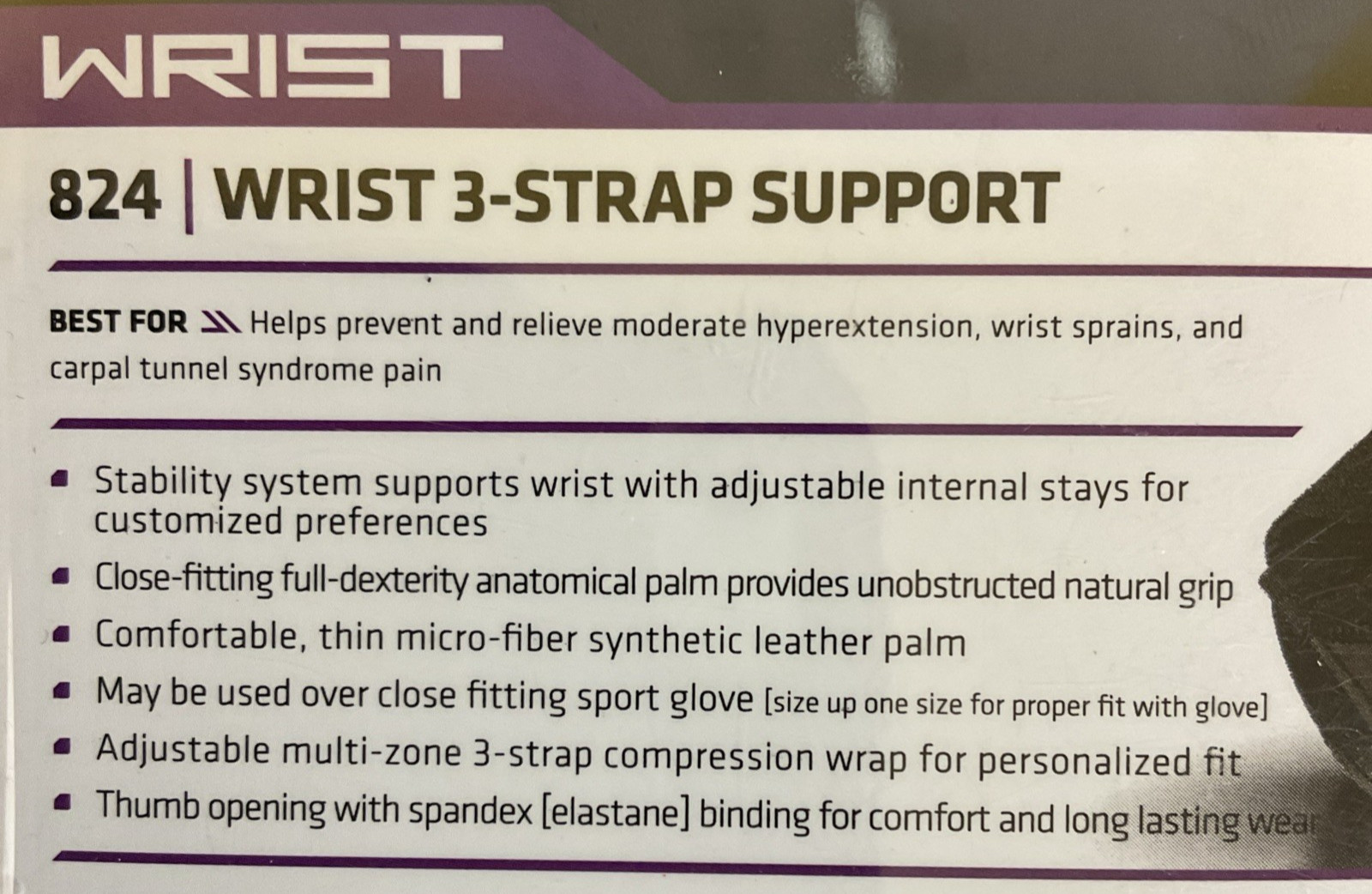 Shock Doctor 824-01-32R Level 3 Right-Handed Wrist 3-Strap Support S Small
