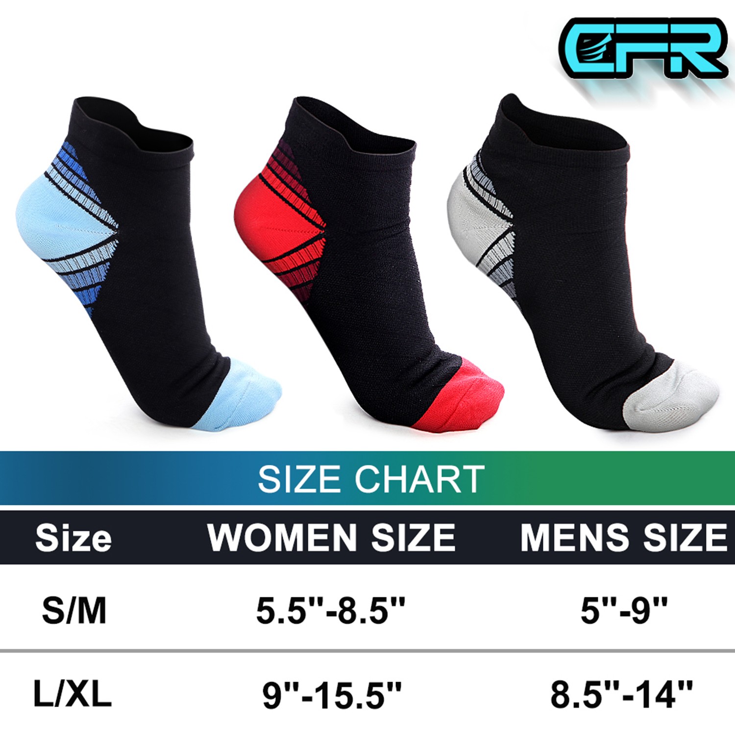 1-2 Pair Copper Ankle Brace Support Compression Sleeve Socks Foot Fasciitis Pain