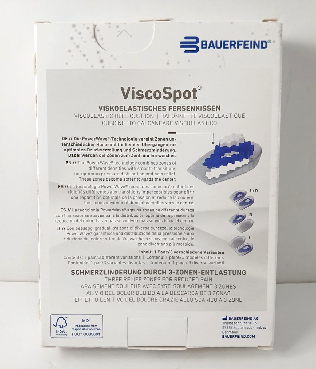 Bauerfeind ViscoSpot Premium Viscoelastic Silicone Heel Support Cushions SIZE 2