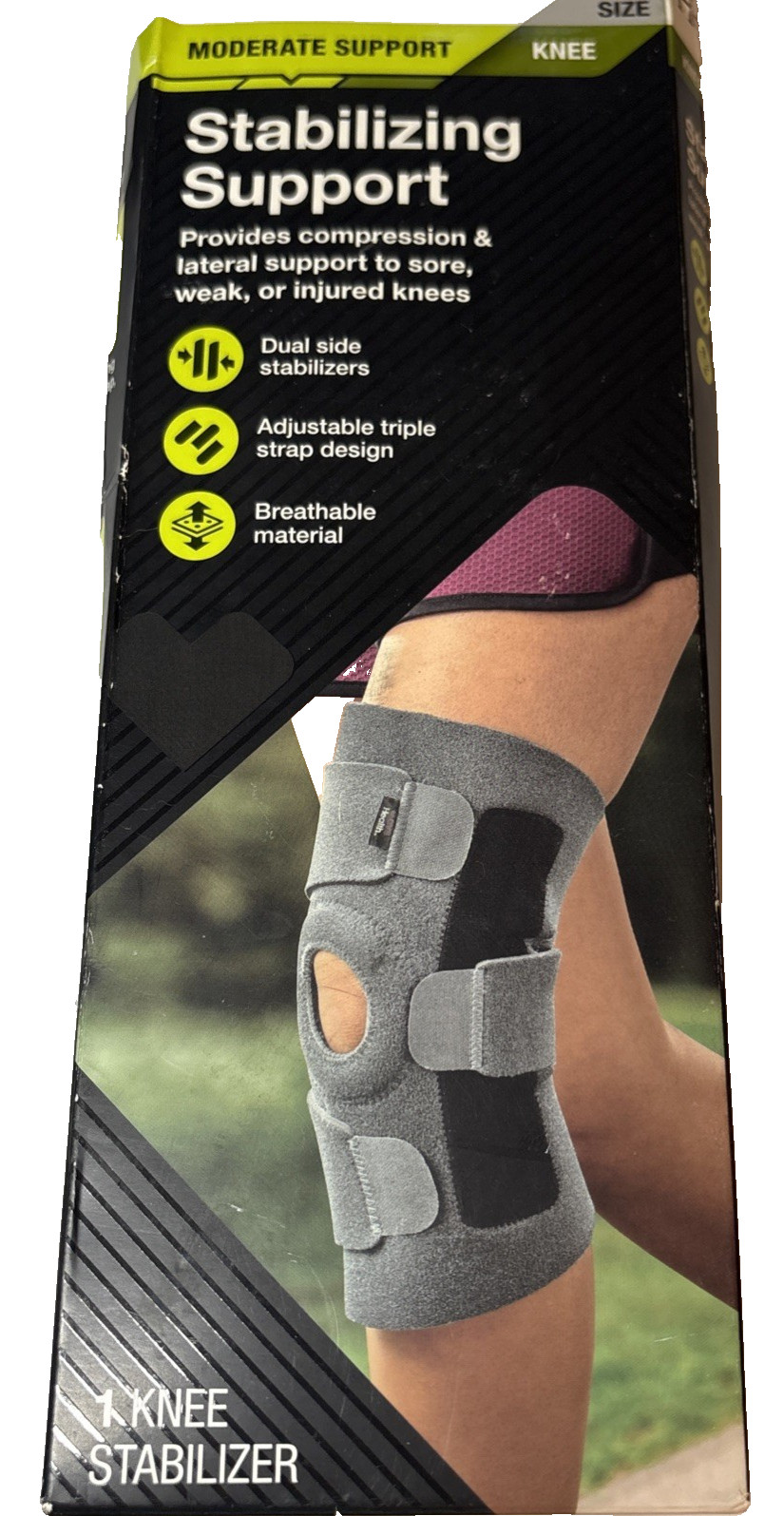 CVS Health Stabilizing Knee Support Brace Moderate Compression One Size NEW