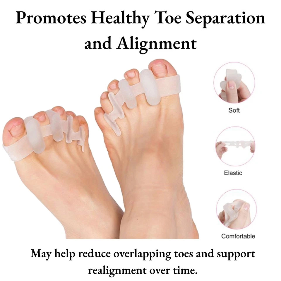 1 Pair Silicone Gel Toe Separators Straighteners Bunion Hammer Toe Correctors