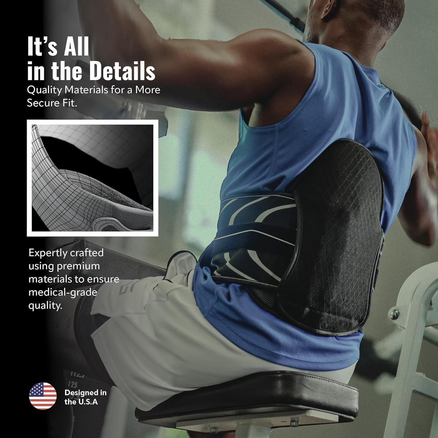 Baktec Universal High Back Brace for Lower Back Pain & Posture Support