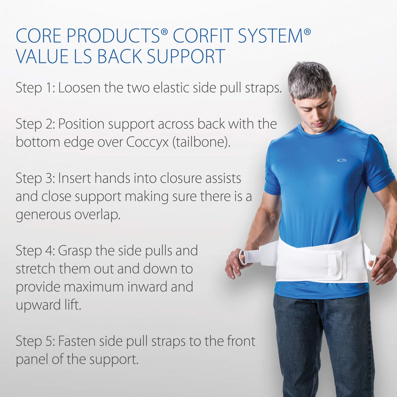 CorFit Value Back Brace for Lower Pain Relief & Lumbar Small, White