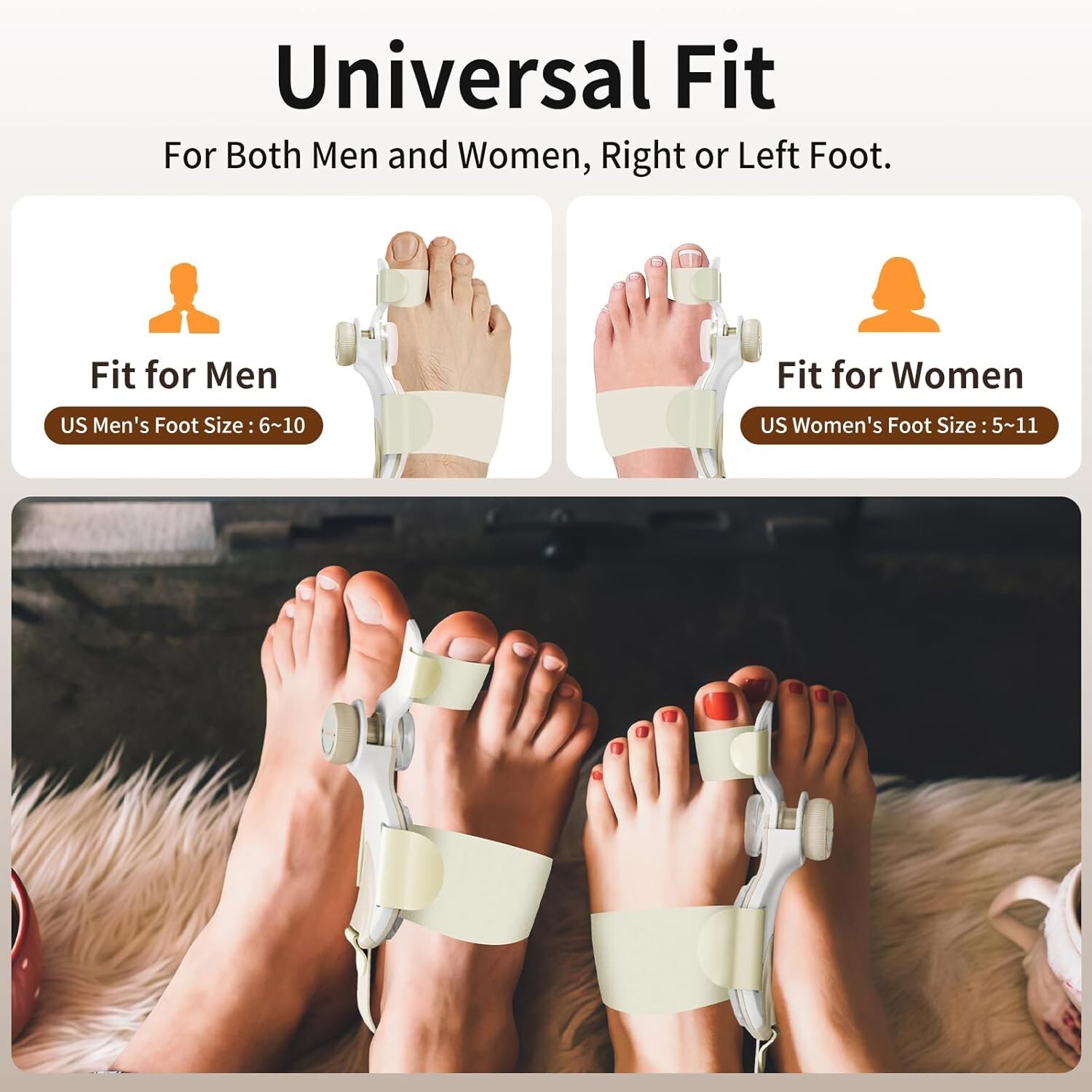 ClariVora Adjustable Bunion Corrector for Women and Men 3 Plate Design
