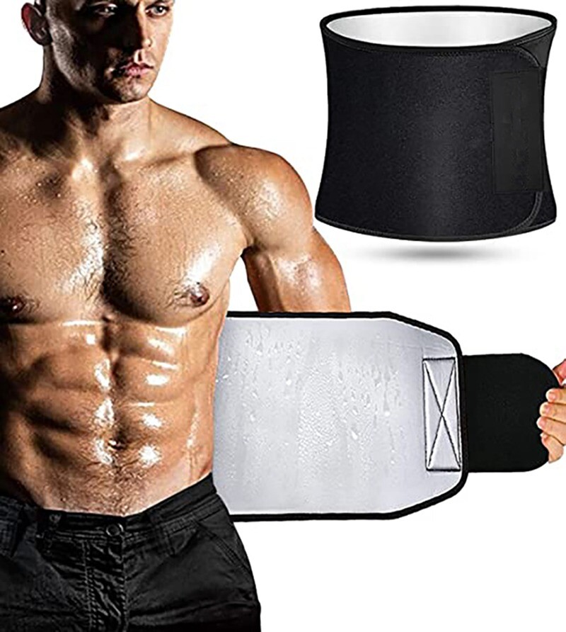 Men Waist Trainer Trimmer Cincher Corset Sauna Sweat Belt Body Shaper Fat Burner